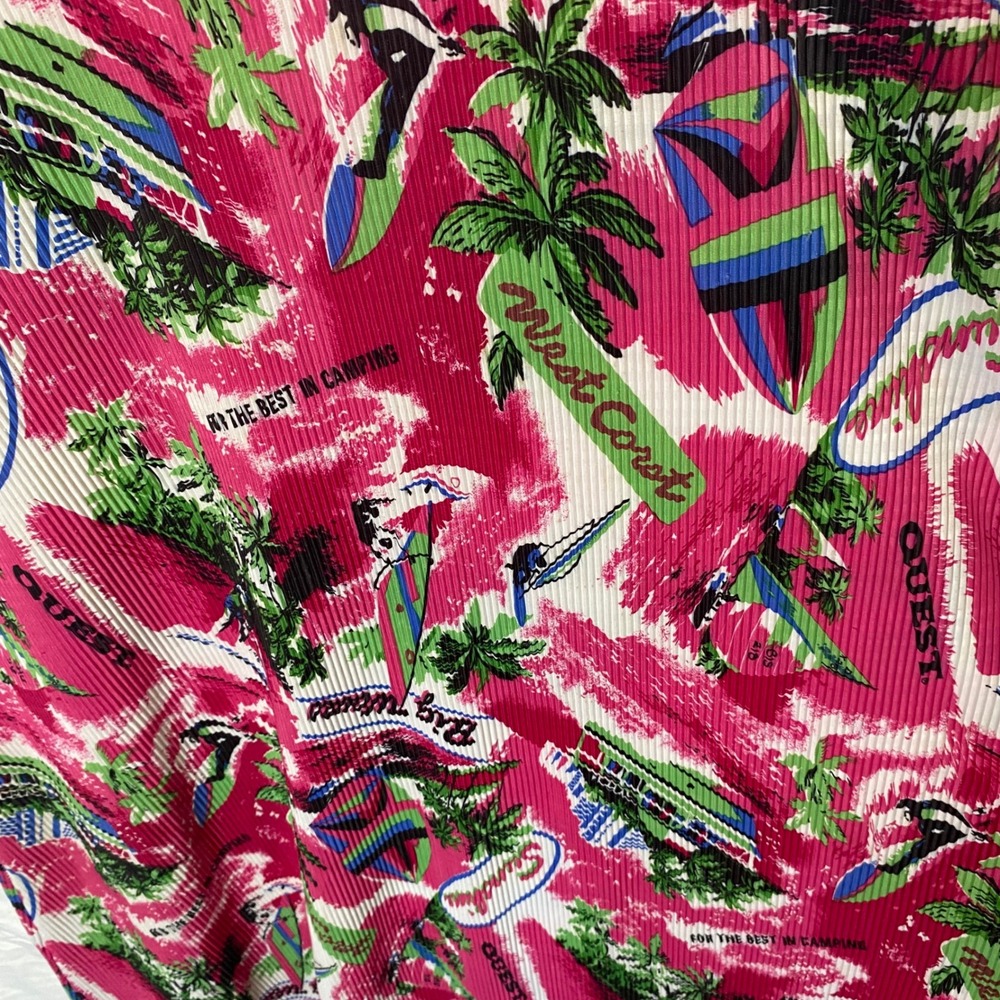 Vintage Fashion Code Tropical Dress Womens Large Pink Swim Coverup USA Retro - Picture 3 of 6